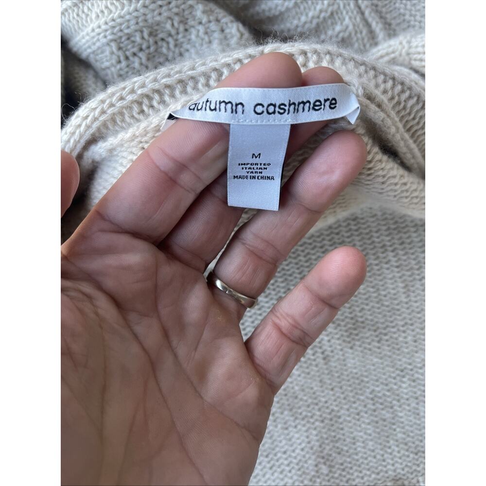 Autumn Cashmere Cashmere Merino Wool Blend Ivory Open Front Cardigan M - Picture 5 of 5